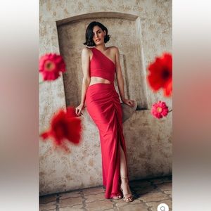 NWT ESPECIA Sakura Burgundy Maxi Dress